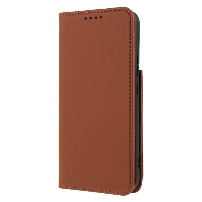 Bild 2,  Samsung Galaxy S22 Plus Fodral Flip Med Kortfack Brun - Teknikhallen.se