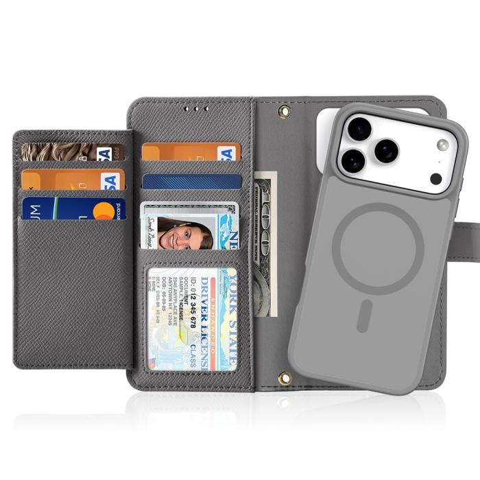Bild 2, DUX DUCIS DUX DUCIS iPhone 17 Pro 2in1 Magnet Fodral Lawa Series Grå - Teknikhallen.se