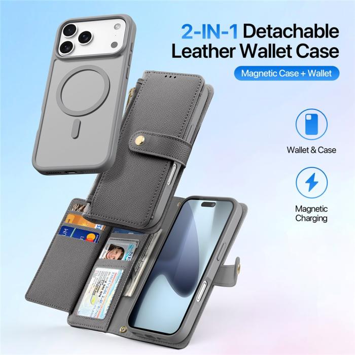 Bild 3, DUX DUCIS DUX DUCIS iPhone 17 Pro 2in1 Magnet Fodral Lawa Series Grå - Teknikhallen.se