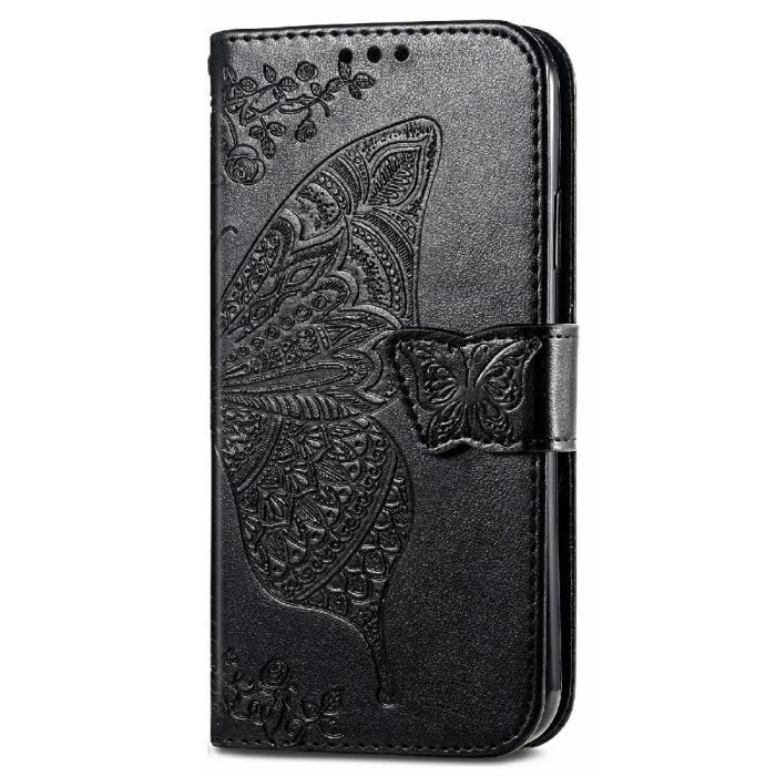 Bild 3,  iPhone 13 - Butterfly Print Läder Fodral - Svart - Teknikhallen.se