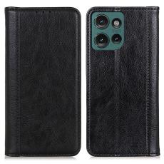  Motorola Edge 50 Neo Pl&aring;nboksfodral L&auml;der Svart - Teknikhallen.se
