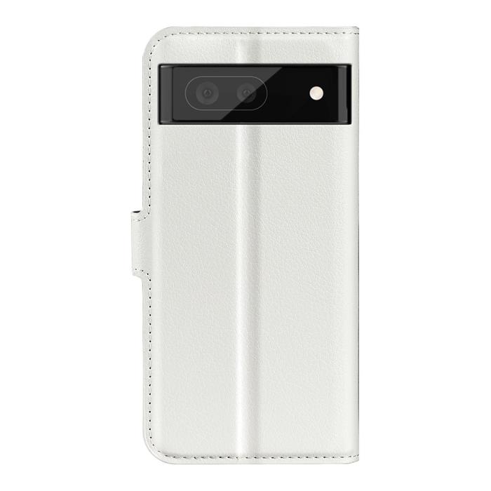 Bild 3,  Google Pixel 6A Fodral Litchi Läder Vit - Teknikhallen.se