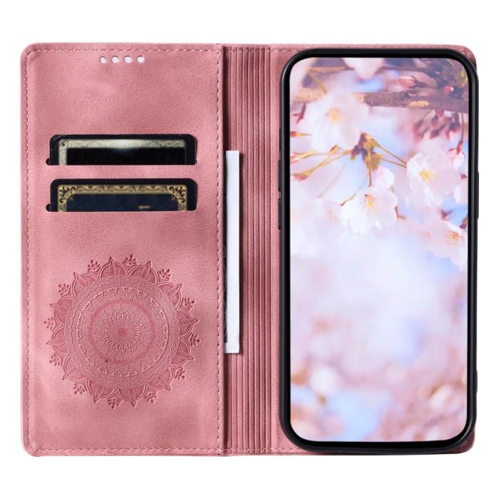Bild 2,  Xiaomi 14 Fodral Mandala Flip Läder Roséguld - Teknikhallen.se