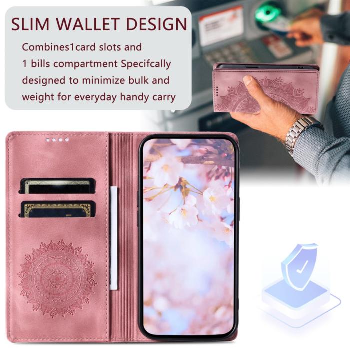 Bild 6,  Xiaomi 14 Fodral Mandala Flip Läder Roséguld - Teknikhallen.se