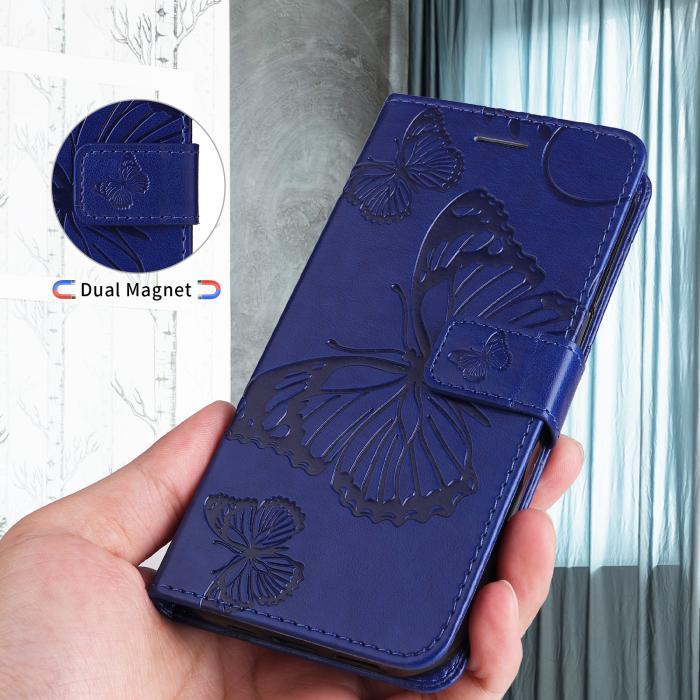 Bild 6,  Motorola Moto G86 Power/G86 5G Fodral Fjäril Tryck Blå - Teknikhallen.se