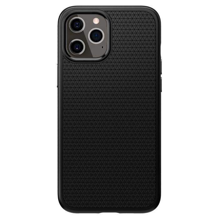 Bild 2, Spigen Spigen iPhone 12 / 12 Pro Skal Liquid Air Matt Svart - Teknikhallen.se