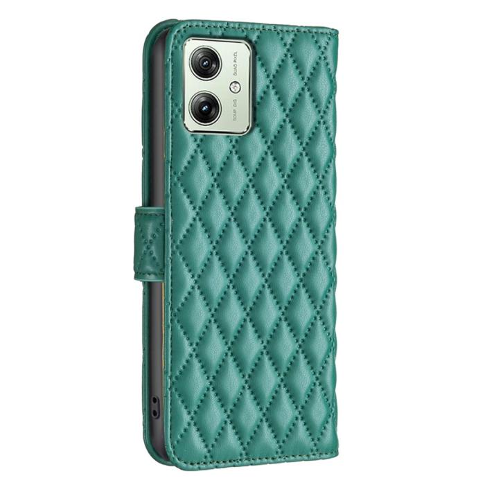 Bild 5,  Motorola Moto G54 5G Fodral Diamond Läder Grön - Teknikhallen.se