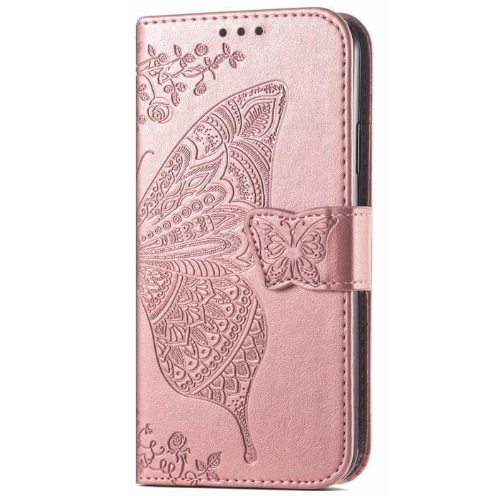 Bild 5,  Samsung Galaxy S23 FE Fodral Fjäril Tryck Roséguld - Teknikhallen.se