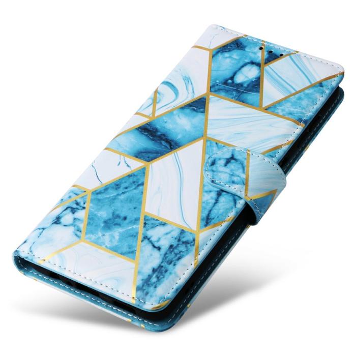 Bild 5,  Samsung Galaxy S25 Fodral Läder Marmor Blå - Teknikhallen.se