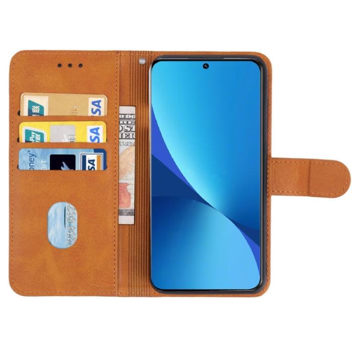 Bild 3,  Xiaomi 12 Pro Fodral Läder Brun - Teknikhallen.se