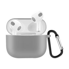  AirPods 3 Skal Silikon Karbinhake Gr&aring; - Teknikhallen.se