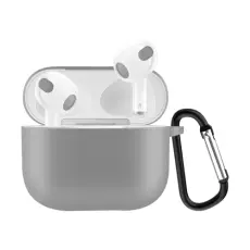  AirPods 3 Skal Silikon Karbinhake Gr&aring; - Teknikhallen.se