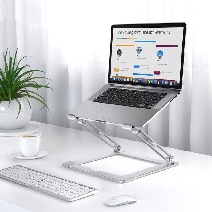 Bild 4, Tech-Protect Tech-Protect Prodesk Laptop Stativ Universal Silver - Teknikhallen.se