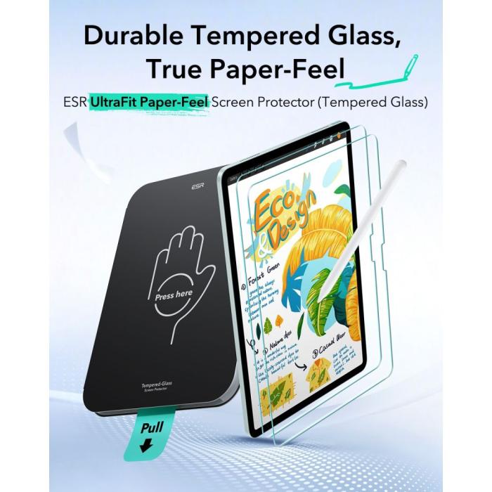 Bild 3, ESR ESR iPad Air 10.9 2022-2020/11 2026-2024 2-PACK Skärmskydd Paper Feel - Teknikhallen.se
