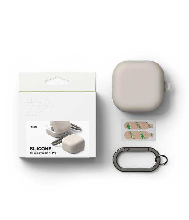 Bild 6, Ringke Ringke Galaxy Buds 4 / 4 Pro Skal Silikon Stone - Teknikhallen.se