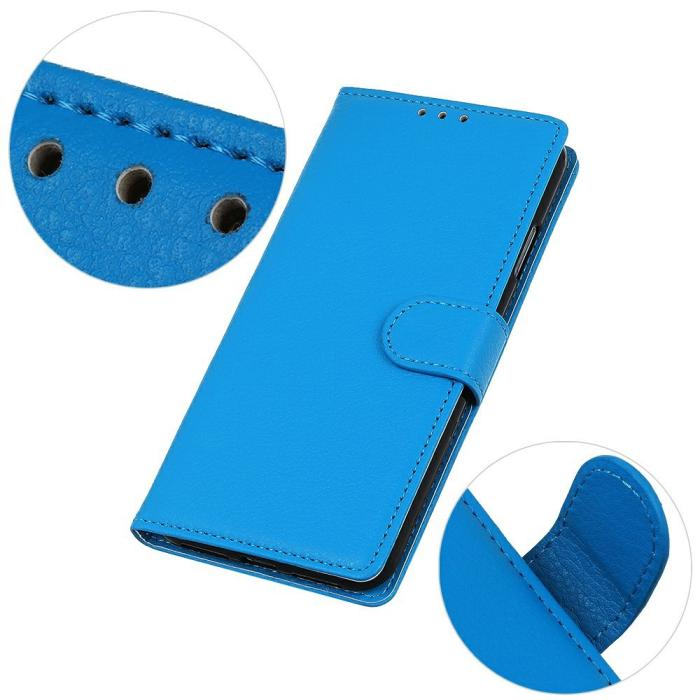 Bild 4,  Samsung Galaxy S26 Fodral Litchi Läder Blå - Teknikhallen.se