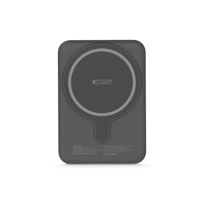 Bild 2, Tech-Protect Tech-Protect 10000 mAh MagSafe Powerbank LifeMag Svart - Teknikhallen.se