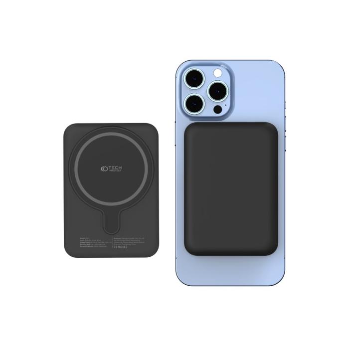 Bild 3, Tech-Protect Tech-Protect 10000 mAh MagSafe Powerbank LifeMag Svart - Teknikhallen.se