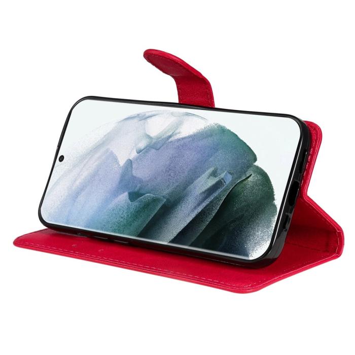 Bild 3,  Samsung Galaxy S23 Ultra Fodral Solid Läder Röd - Teknikhallen.se