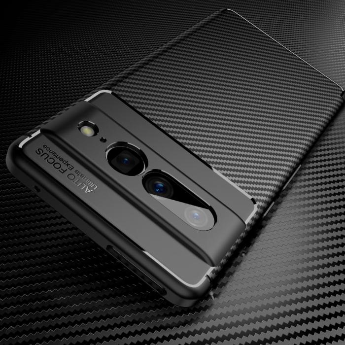 Bild 3,  Google Pixel 7 Pro Skal Kolfiber Textur Blå - Teknikhallen.se