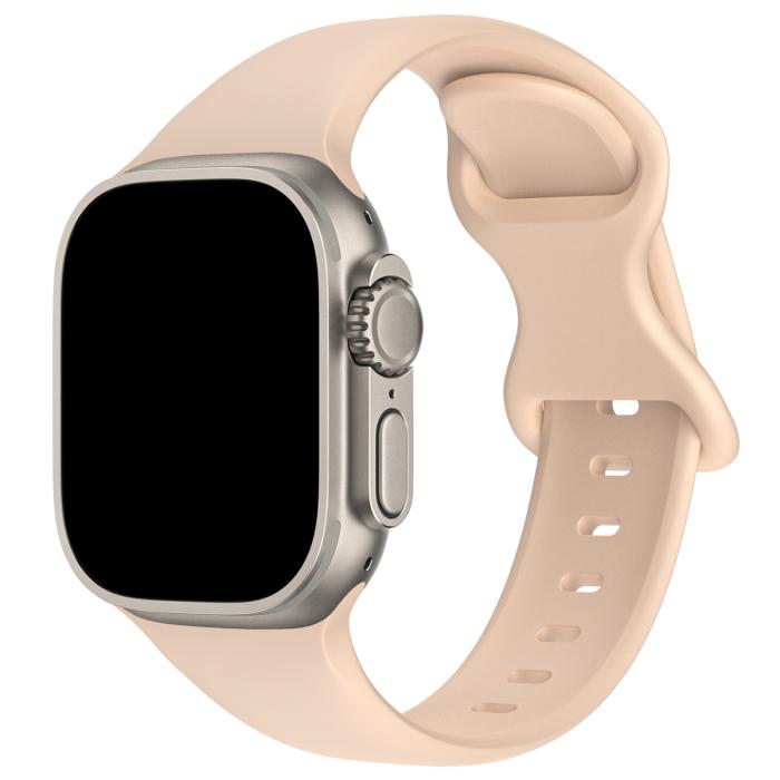 Bild 2, ColorPop Silikon Armband Butterfly Apple Watch 42/41/40/38 mm (S/M) Sand Pink - Teknikhallen.se