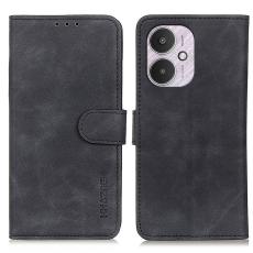KHAZNEH KHAZNEH Xiaomi Redmi 13C 4G Fodral Retro L&auml;der Svart - Teknikhallen.se
