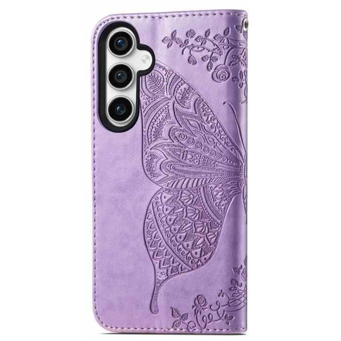 Bild 4,  Samsung Galaxy S23 FE Fodral Fjäril Tryck Ljus Lila - Teknikhallen.se