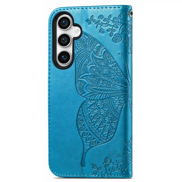 Bild 4,  Samsung Galaxy S23 FE Fodral Fjäril Tryck Blå - Teknikhallen.se