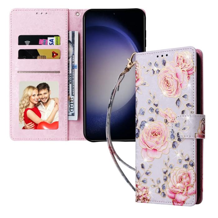 Bild 5,  Samsung Galaxy S25 Fodral RFID Rosa Blommor - Teknikhallen.se