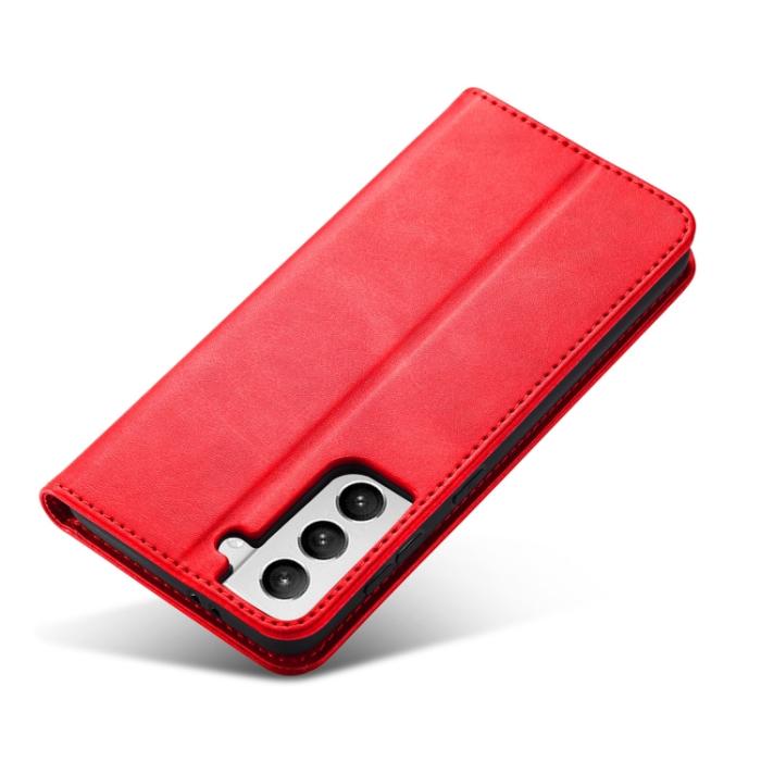 Bild 5,  Samsung Galaxy S21 FE Fodral Flip Läder Röd - Teknikhallen.se