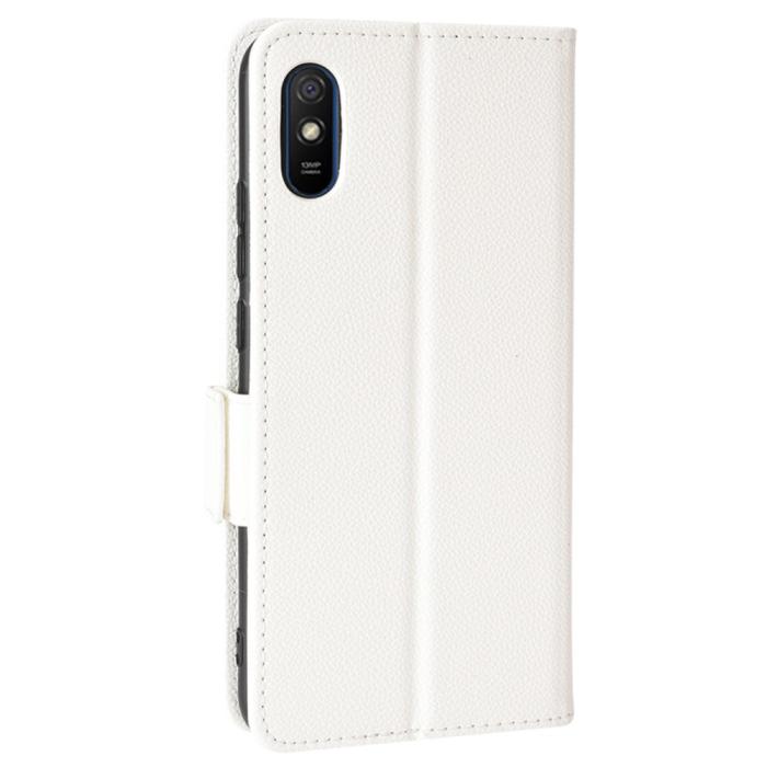 Bild 3,  Xiaomi Redmi 9A / 9AT Fodral Litchi Textur Vit - Teknikhallen.se