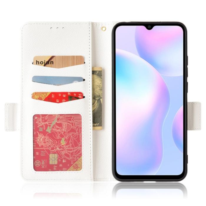 Bild 4,  Xiaomi Redmi 9A / 9AT Fodral Litchi Textur Vit - Teknikhallen.se
