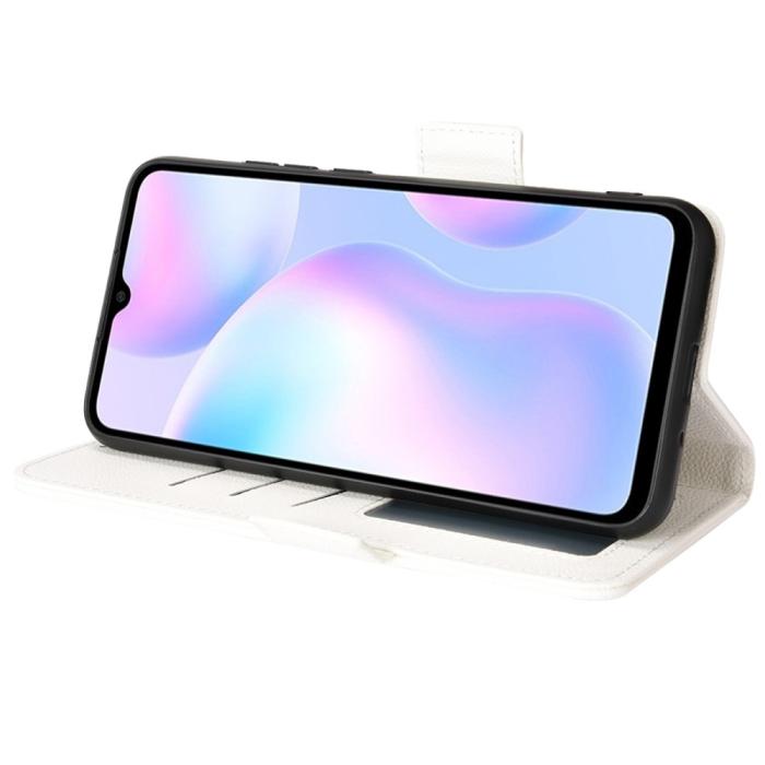 Bild 5,  Xiaomi Redmi 9A / 9AT Fodral Litchi Textur Vit - Teknikhallen.se