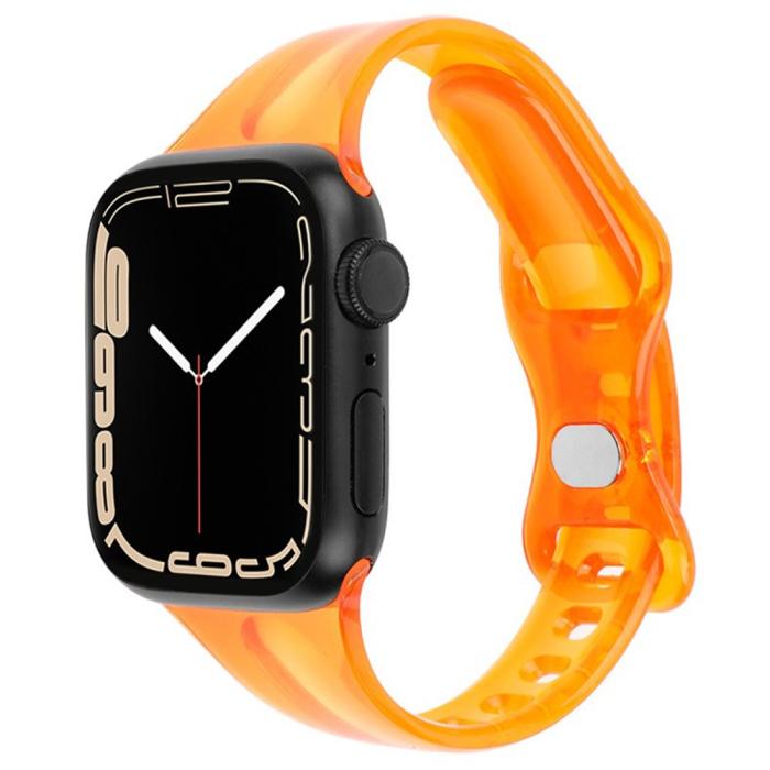 Bild 2,  Apple Watch 38/40/41/42 mm CrystalFlex TPU Armband Orange - Teknikhallen.se