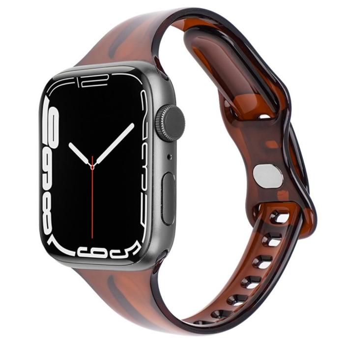 Bild 2,  Apple Watch 38/40/41/42 mm CrystalFlex TPU Armband Brun - Teknikhallen.se