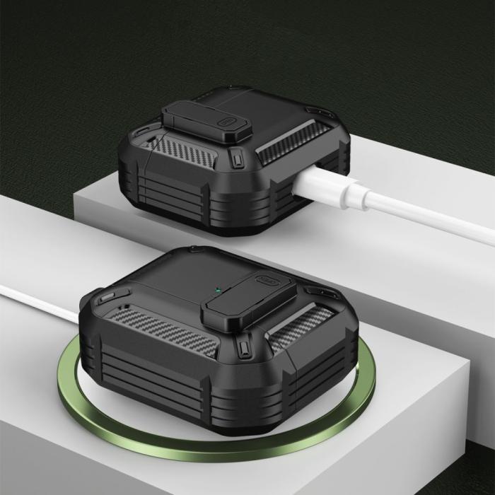 Bild 2, Tech-Protect Tech-Protect AirPods Pro 1/2 Fodral X-Carbo Svart - Teknikhallen.se