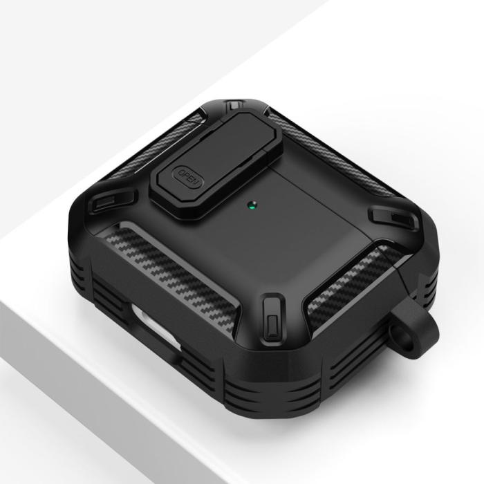 Bild 3, Tech-Protect Tech-Protect AirPods Pro 1/2 Fodral X-Carbo Svart - Teknikhallen.se