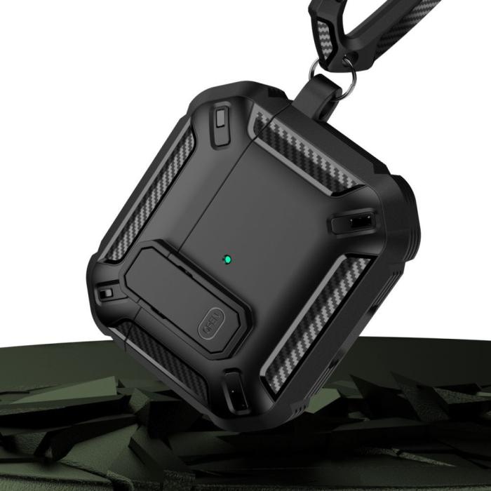 Bild 4, Tech-Protect Tech-Protect AirPods Pro 1/2 Fodral X-Carbo Svart - Teknikhallen.se