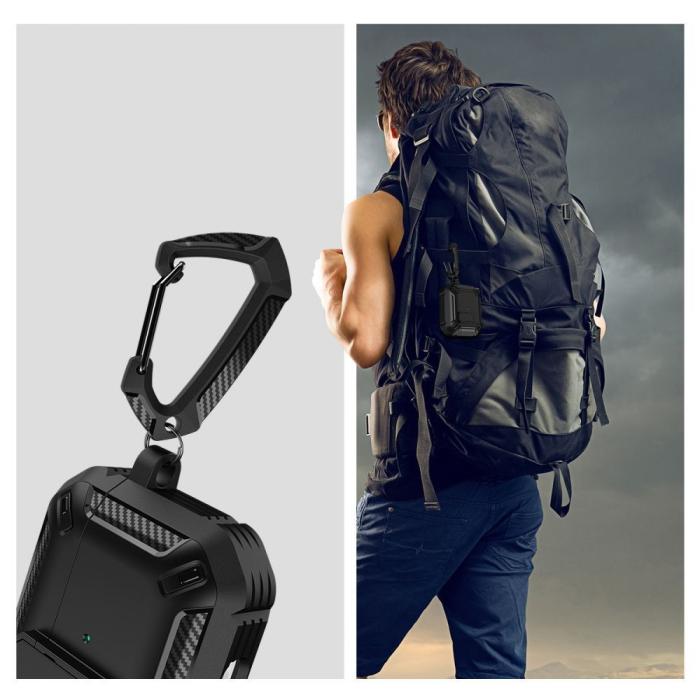 Bild 5, Tech-Protect Tech-Protect AirPods Pro 1/2 Fodral X-Carbo Svart - Teknikhallen.se