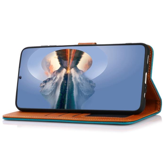 Bild 3, KHAZNEH KHAZNEH Galaxy S24 Fodral Läder Dual-Color Blå - Teknikhallen.se