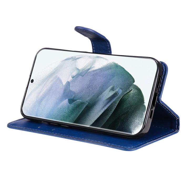 Bild 3,  Samsung Galaxy S23 Ultra Fodral Solid Läder Blå - Teknikhallen.se