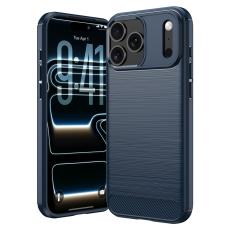  iPhone 18 Pro / 17 Pro Skal TPU Kolfiber Textur Bl&aring; - Teknikhallen.se