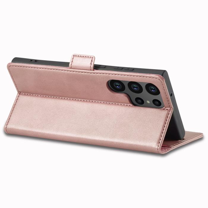 Bild 4, LC.IMEEKE LC.IMEEKE Galaxy S23 Ultra Fodral Flip Läder Roséguld - Teknikhallen.se