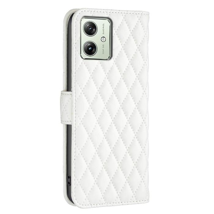 Bild 5,  Motorola Moto G54 5G Fodral Diamond Läder Vit - Teknikhallen.se