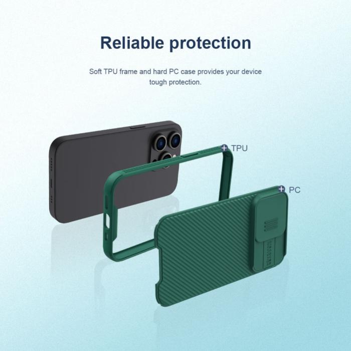 Bild 4, NILLKIN NILLKIN iPhone 14 Pro Max Skal CamShield Pro Grön - Teknikhallen.se