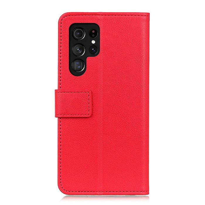 Bild 3,  Samsung Galaxy S22 Ultra Fodral PU Läder Röd - Teknikhallen.se