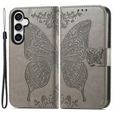  Samsung Galaxy S23 FE Fodral Fj&auml;ril Tryck Gr&aring; - Teknikhallen.se