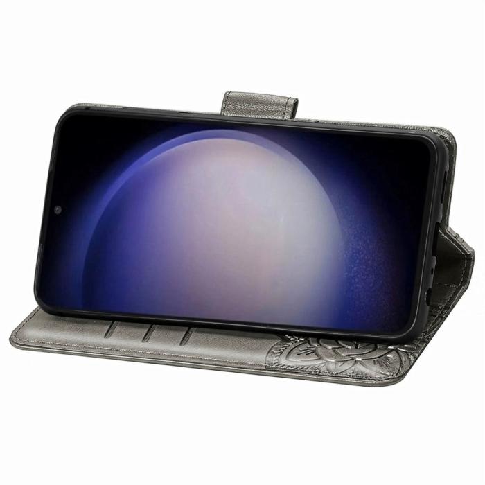 Bild 3,  Samsung Galaxy S23 FE Fodral Fjäril Tryck Grå - Teknikhallen.se