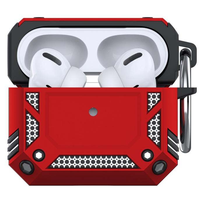 Bild 6,  AirPods 4 Skal Med Karbinhake Hybrid Röd - Teknikhallen.se