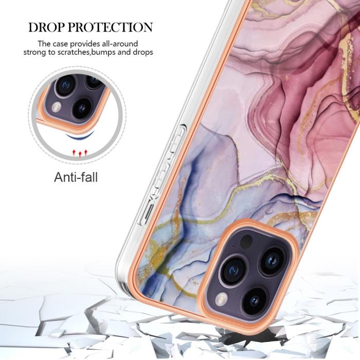 Bild 5,  iPhone 16 Pro Skal TPU Marmor Roséguld - Teknikhallen.se